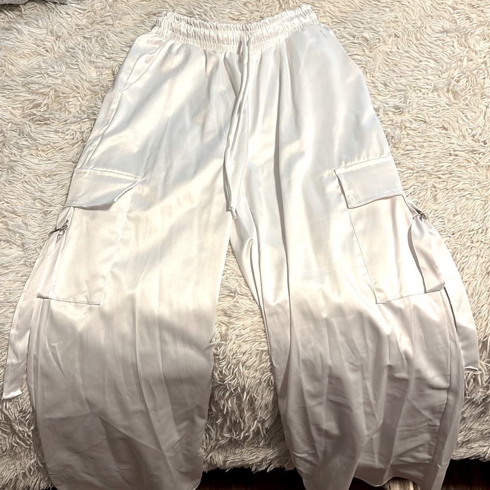 White cargo pants
